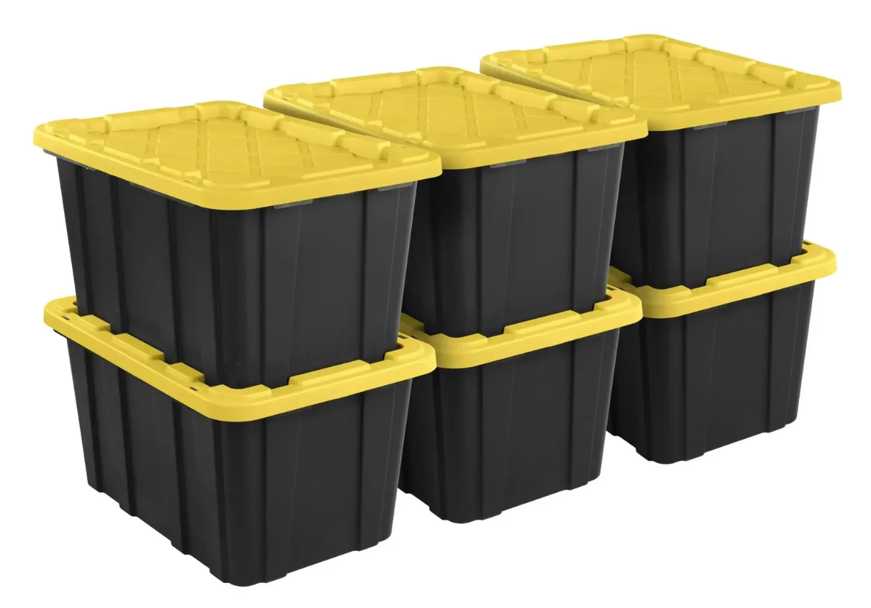 Six Pack 27 Gallon Heavy Duty Industrial Totes