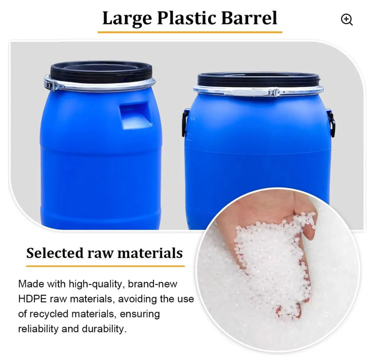 Heavy Duty Food Grade Plastic Barrel